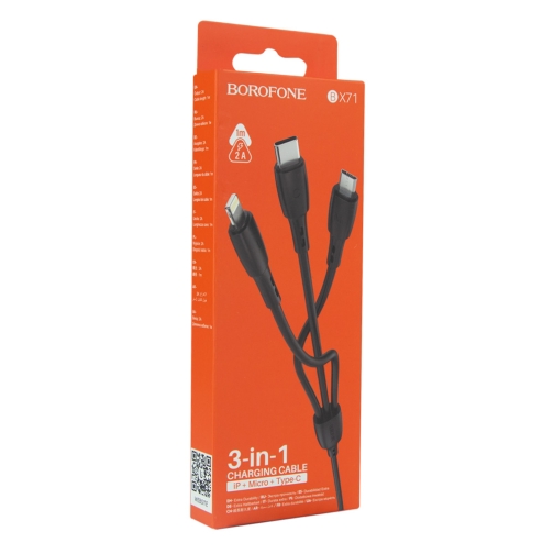 Купити Кабель USB Borofone BX71 3-in-1 IP+Type-C+Micro, 4