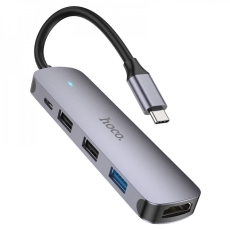 Купити Хаб USB Hoco HB27 Type-C multi-function converter(HDTV+USB3.0+USB2.0*2+PD)