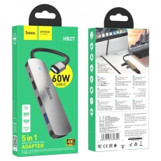 Купити Хаб USB Hoco HB27 Type-C multi-function converter(HDTV+USB3.0+USB2.0*2+PD)