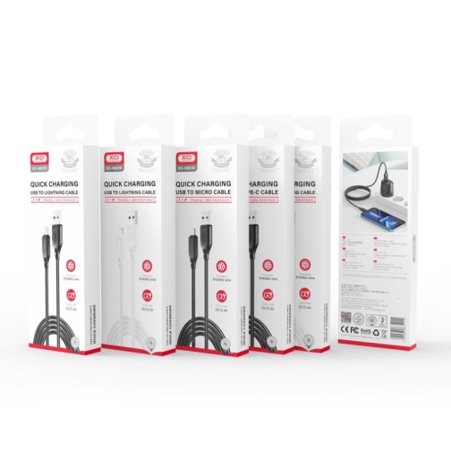 Купити Кабель USB XO NB235 Zebra series Braided 2.4A Lightning, 2