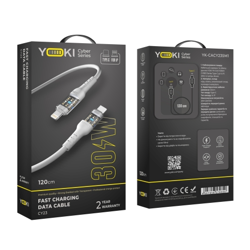 Купити Кабель USB YOKI CYBER YK-CY23 Type-C to Lightning 30W 1.2m, 2