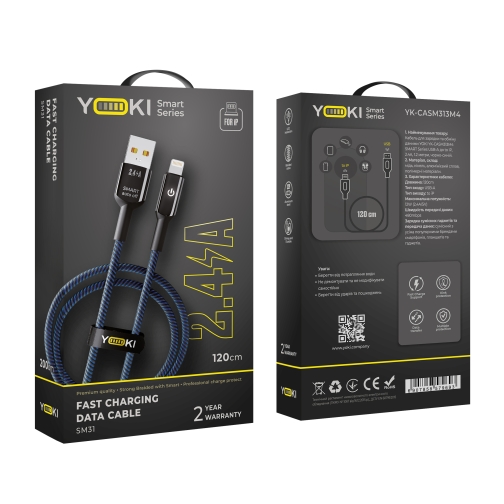 Купити Кабель USB YOKI SMART YK-SM31 Lightning 2.4A 1.2m, 2
