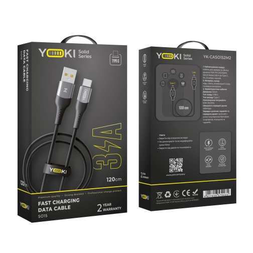 Купить USB YOKI SOLID YK-SO15 Type-C 3A 1.2m, 2
