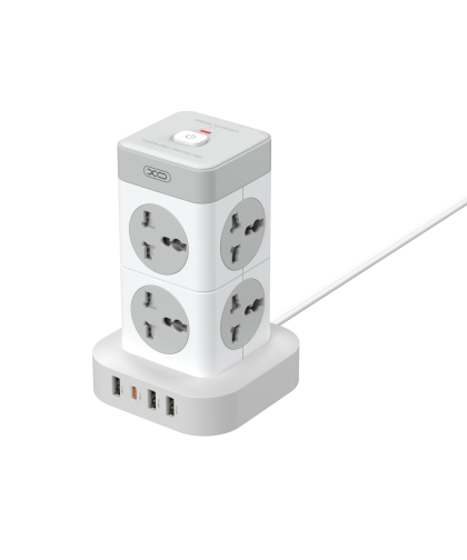 Купить Сетевой Удлинитель XO WL21 Tower Shaped 8AC socket+3USB-A+1USB-C 2m, 2