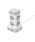 Купить Сетевой Удлинитель XO WL21 Tower Shaped 8AC socket+3USB-A+1USB-C 2m, 2