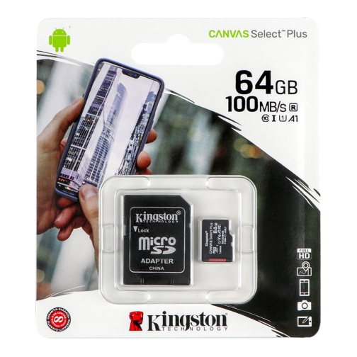 Купити Карта Пам'яті Kingston Canvas Select Plus microSDXC (UHS-1) 64gb 10 Class & Adapter