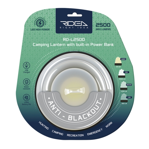 Купити Лампа Кемпінгова Ridea RD-L2500 Powerbank 6000 мАч, 2