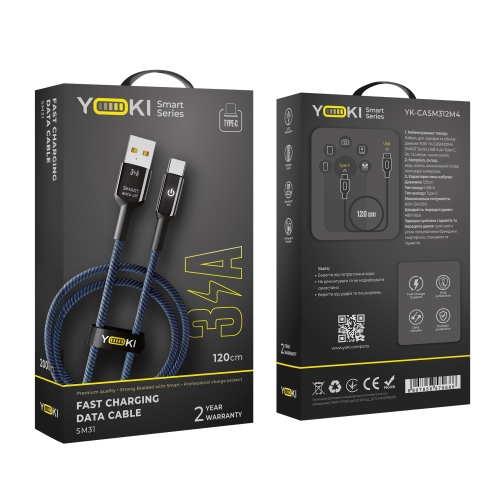 Купить USB YOKI SMART YK-SM31 Type-C 3A 1.2m, 2