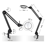 Купить Настольная Кольцевая LED Лампа На Струбцине 6", 8