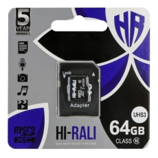 Купити Карта Пам'яті  Hi-Rali MicroSDXC 64gb UHS-3 10 Class & Adapter