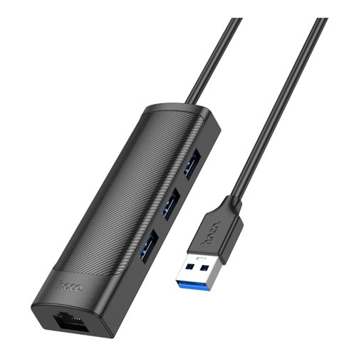 Купить USB Hub Hoco HB42 4-in-1 (USB to USB3.0*3+RJ45 1Gbps) (L=1.2M)