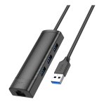 Купить USB Hub Hoco HB42 4-in-1 (USB to USB3.0*3+RJ45 1Gbps) (L=1.2M)
