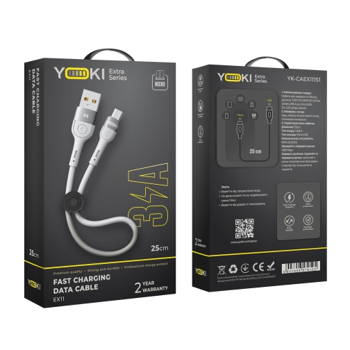 Купить USB YOKI EXTRA YK-EX11 Micro 3A 0.25m, 2