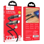 Купити Кабель USB Hoco U116 Transparent PD27W LED Indicator Type-C to Lightning 1.2m