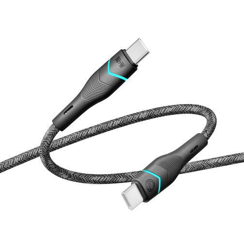 Купить USB Ridea RC-RL15 RGB Light Type-C to Type-C 60W 1.2m, 5