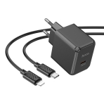 Купити Мережевий Зарядний Пристрій Hoco CS13A 1USB-C PD/QC 20W+Type-C to Lightning, 5