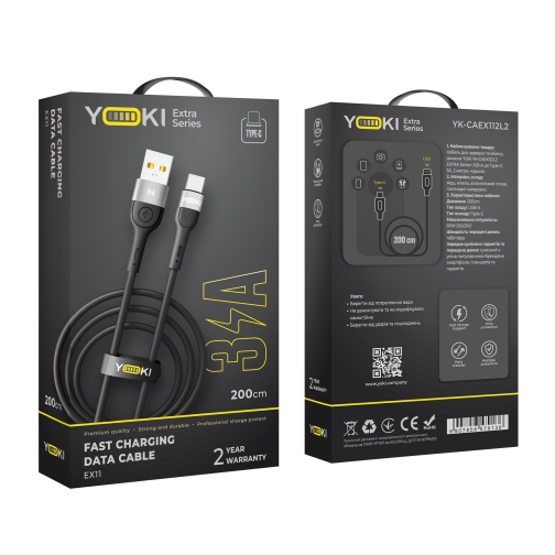 Купить USB YOKI EXTRA YK-EX11 Type-C 3A 2m, 2