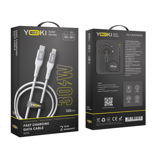 Купить USB YOKI SOLID YK-SO15 Type-C to Lightning 30W 1.2m, 2