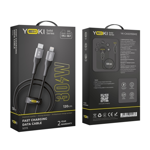 Купить USB YOKI SOLID YK-SO15 Type-C to Lightning 30W 1.2m, 3