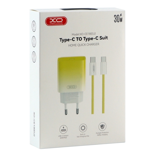 Купити Мережевий Зарядний Пристрій XO CE18 1Type-C PD/QC 30W Type-C to Type-C, 12
