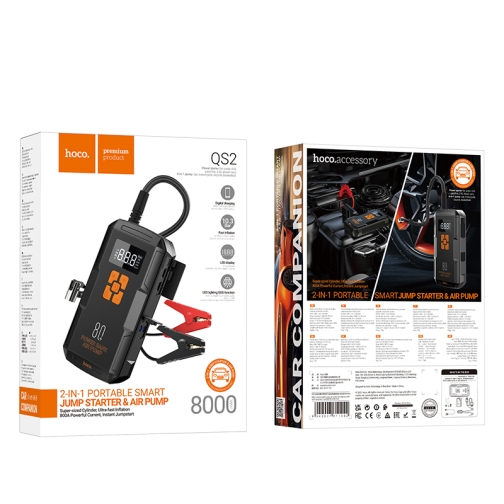 Купити Універсальна Мобільна Батарея Hoco QS2 Air Pump/Jump Starter/Power Bank(8000mAh), 2