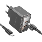 Купить Сетевое Зарядное Устройство Borofone BAS33A 2USB-C PD/QC45W Type-C to Type-C, 4