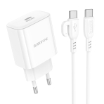 Купити Мережевий Зарядний Пристрій Borofone BA81A 1USB-C PD/QC 20W+Type-C to Type-C