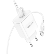 Купити Мережевий Зарядний Пристрій Borofone BA81A 1USB-C PD/QC 20W+Type-C to Type-C Купити Мережевий Зарядний Пристрій Borofone BA81A 1USB-C PD/QC 20W+Type-C to Type-C