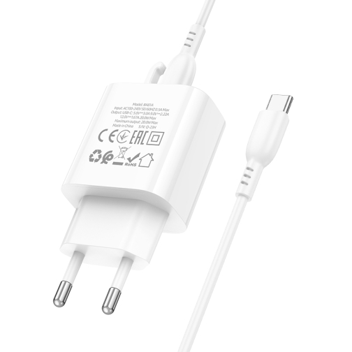 Купити Мережевий Зарядний Пристрій Borofone BA81A 1USB-C PD/QC 20W+Type-C to Type-C, 2