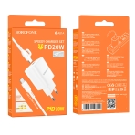 Купити Мережевий Зарядний Пристрій Borofone BA81A 1USB-C PD/QC 20W+Type-C to Type-C, 4
