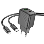 Купить Сетевое Зарядное Устройство Hoco CS23A 1USB/1USB-C PD/QC 30W+Type-C to Lightning, 4