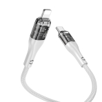 Купить USB Hoco U115 Transparent PD20W With Display Type-C to Lightning 1.2m, 6