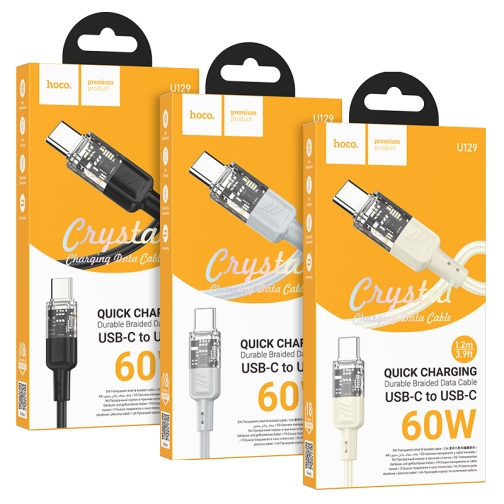 Купить USB Hoco U129 60W Type-C to Type-C 1.2m
