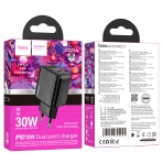 Купить Сетевое Зарядное Устройство Hoco CS23A 1USB/1USB-C PD/QC 30W, 2