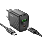Купить Сетевое Зарядное Устройство Hoco CS23A 1USB/1USB-C PD/QC 30W+Type-C to Type-C, 3