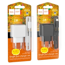 Купить Сетевое Зарядное Устройство Hoco CS11A 1USB 2.1A+USB to Type-C