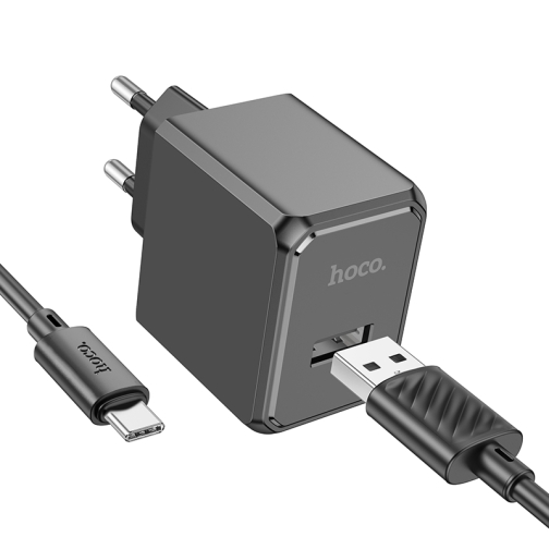 Купити Мережевий Зарядний Пристрій Hoco CS11A 1USB 2.1A+USB to Type-C, 5