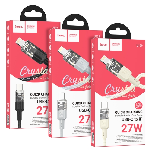 Купити Кабель USB Hoco U129 PD27W Type-C to Lightning 1.2m