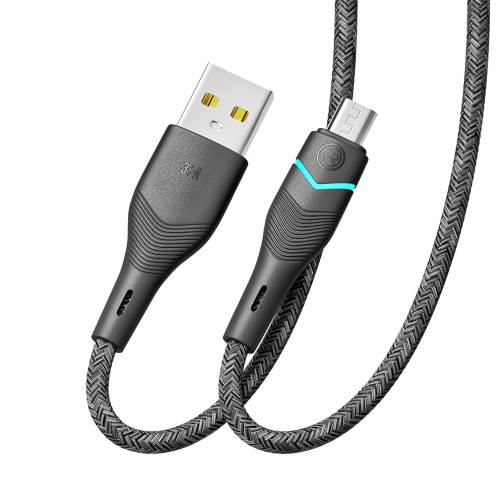 Купити Кабель USB Ridea RC-RL15 RGB Light MicroUSB 3A 1.2m, 4