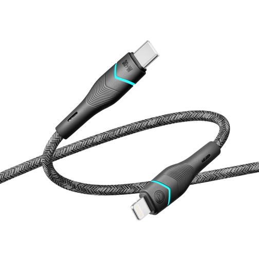 Купити Кабель USB Ridea RC-RL15 RGB Light Type-C to Lightning 30W 1.2m, 6