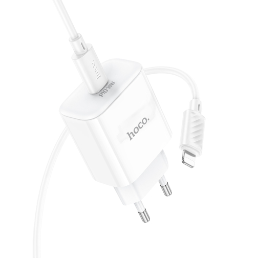 Купити Мережевий Зарядний Пристрій Hoco C76A Pro 1USB-C PD/QC 30W+Type-C to Lightning, 4