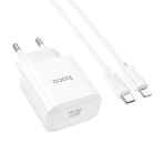 Купити Мережевий Зарядний Пристрій Hoco C76A Pro 1USB-C PD/QC 30W+Type-C to Lightning, 5