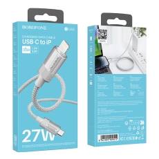 Купити Кабель USB Borofone BU44 Sincero PD27W Type-C to Lightning 1.2m