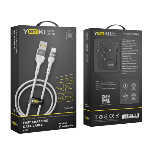 Купить USB YOKI EXTRA YK-EX11 Type-C 3A 1.2m, 2