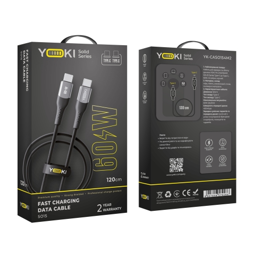 Купить USB YOKI SOLID YK-SO15 Type-C to Type-C 60W 1.2m, 2