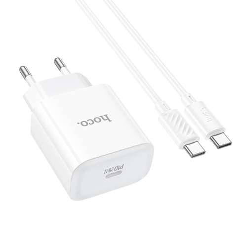 Купити Мережевий Зарядний Пристрій Hoco C76A Pro 1USB-C PD/QC 30W+Type-C to Type-C, 5