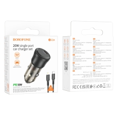 Купити Автомобільний Зарядний Пристрій Borofone BZ24 1USB-C QC/PD20W+Type-C to Lightning Купити Автомобільний Зарядний Пристрій Borofone BZ24 1USB-C QC/PD20W+Type-C to Lightning