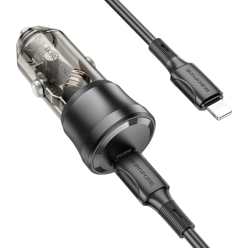 Купить Авто Зарядное Устройство Borofone BZ24 1USB-C QC/PD20W+Type-C to Lightning, 3