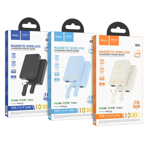 Купити Універсальна Мобільна Батарея Power Bank Hoco Q24 Elegant 22.5W+PD20W with cable and magnetic 10000mAh, 2