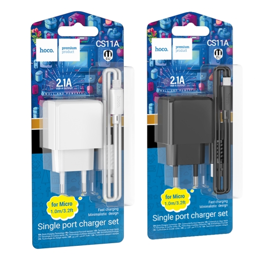 Купити Мережевий Зарядний Пристрій Hoco CS11A 1USB 2.1A+USB to Micro